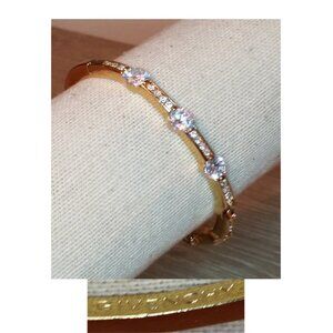 RETRO Givenchy Dazzling Bejeweled Golden Tone Bracelet Read